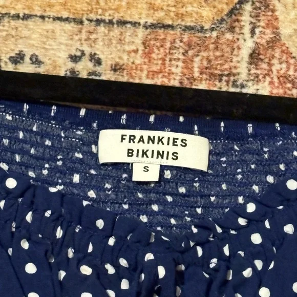 Frankie's Bikinis Blue and White Polka Dot Mini Dress - Picture 2 of 5